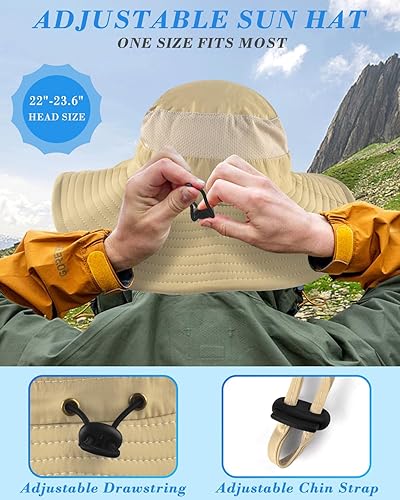 Miniatura 3 de BROTOU Sombrero de pesca con protección solar UPF 50+ de ala ancha para exteriores, sombrero de sol con solapa para cara y cuello para hombres y