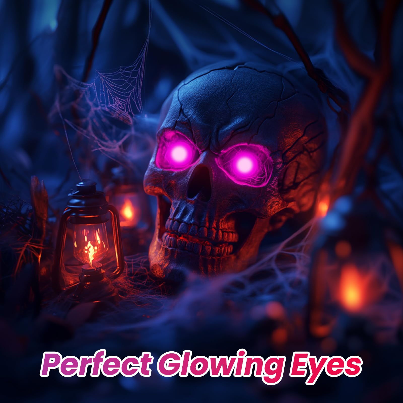 LED-Augen für Maske, Skelett, Geist, schwarze Katze, Spinne, Kürbis, gruseliger Baum, EL-Panels, Licht für Cosplay, DIY-Themenparty-Dekor (Rosa, 20 mm)