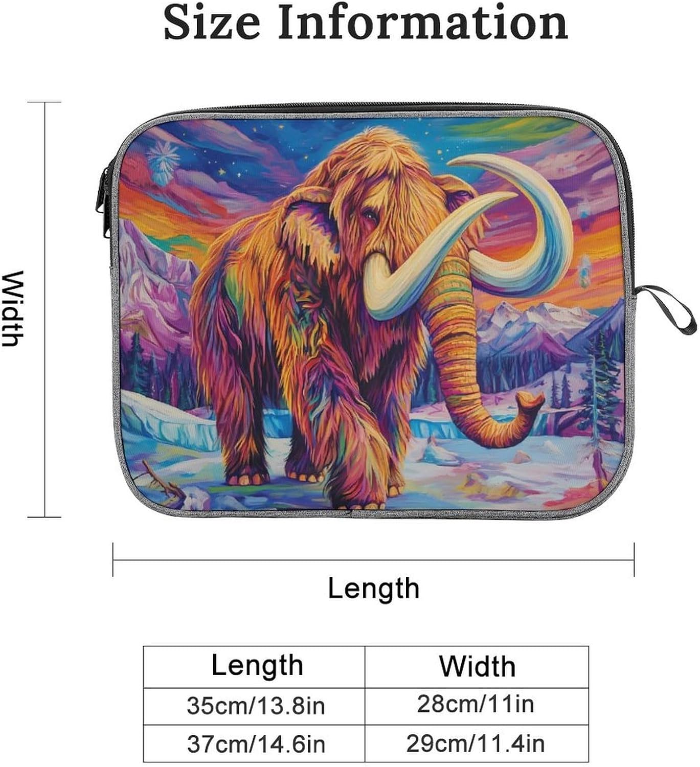 Woolly Mammoth on Ice Laptop Bag Lightweight Laptop Sleeve Case Briefcase for Men Women 14inch