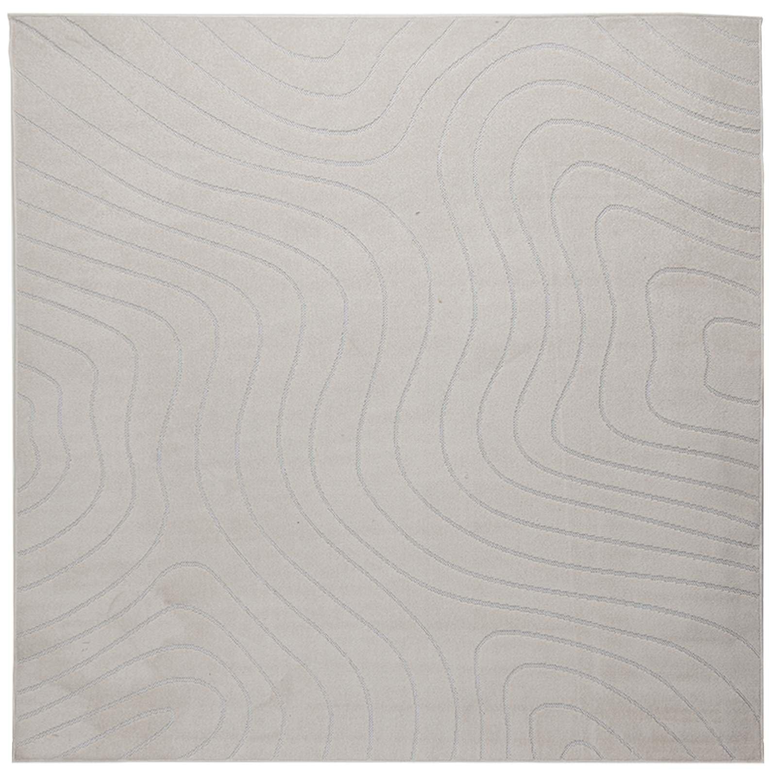 PALMERAS dywan obszarowy, kremowy, 120 x 120 cm, miękki dywan poliestrowy do salonu, sypialni, korytarza, antypoślizgowy, nadaje się do prania, wewnątrz i na zewnątrz