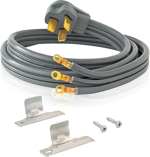 Cable de rango eléctrico de 3 puntas Eastman, 40 amperios, longitud de 6 pies, gris, 61269