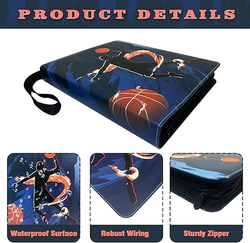 Miniatura 10 de Carpeta de tarjetas de hockey con 4 bolsillos, carpeta de tarjetas coleccionables con mangas, carpeta de tarjetas deportivas, álbumes coleccionables