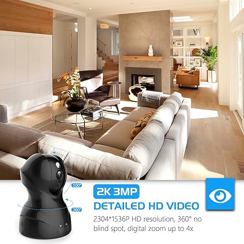 Miniatura 2 de Syeh Cámara de seguridad 1536P para mascotas cámara inalámbrica WiFi para el hogar