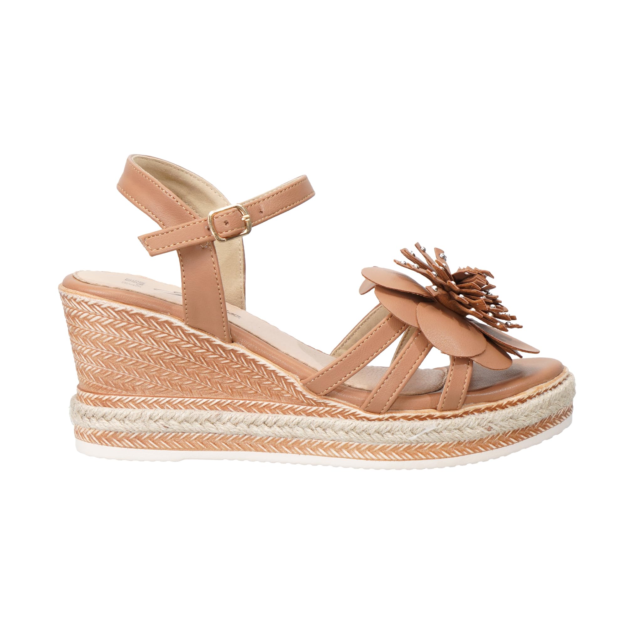 JOMIX Damen Sandalen Blume Sommer Elegant Keilsandalen Sandaletten Espadrilles Plateau Wedges Sandals mit Absatz Bequem Strand Sommersandalen