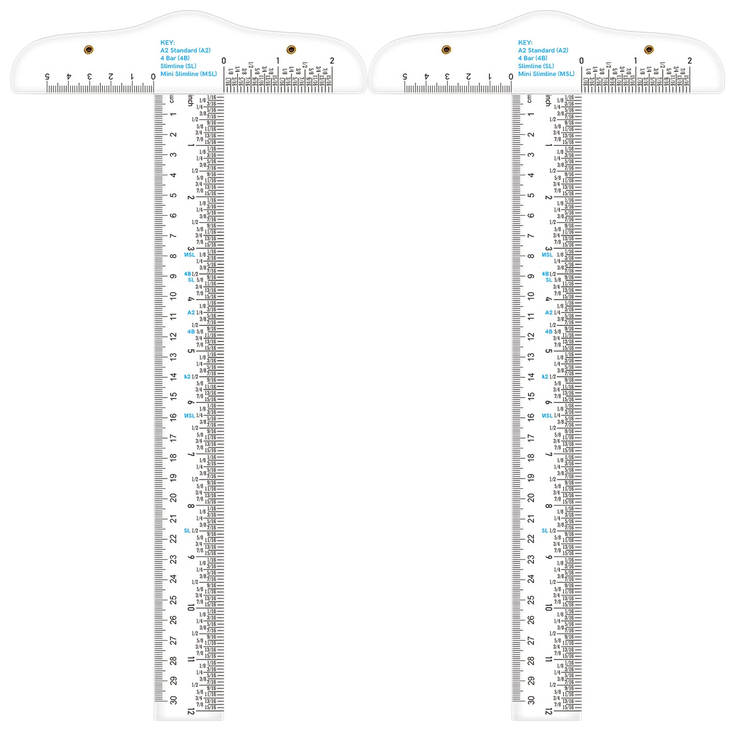 2PCS 12 Inches/30cm Acrylic Clear T-Square Ruler, Inches and Metric, T Square Ruler, Transparent, T Ruler, for Crafting Drafting and General Layout Work Art Framing & Drafting Scrapbooking Crafting โ image 1
