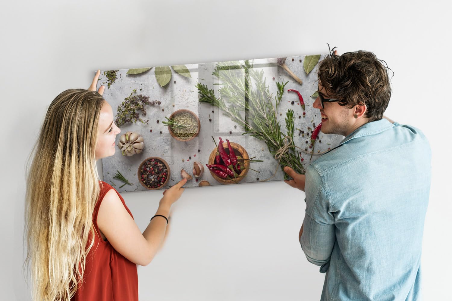 Magnettafel Glas mit Zubehör | Schreibtafel abwischbar | Glasboard mit Neodym-Magneten | Modernes Wandboard für Organisation, Planung & kreative Ideen - 120x60cm Gewürze