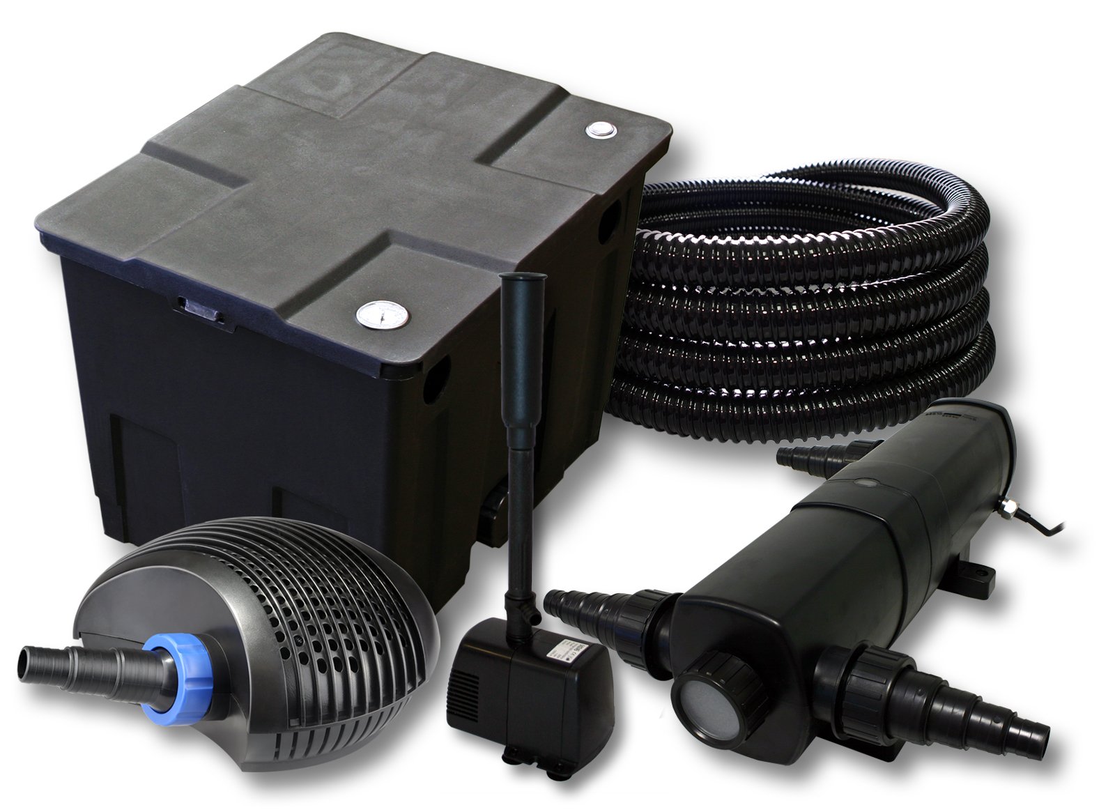 SunSun filtración estanque 12000L con 36 W Clarificador CTF Éco Bomba con 40 W 25 m tubo fuente
