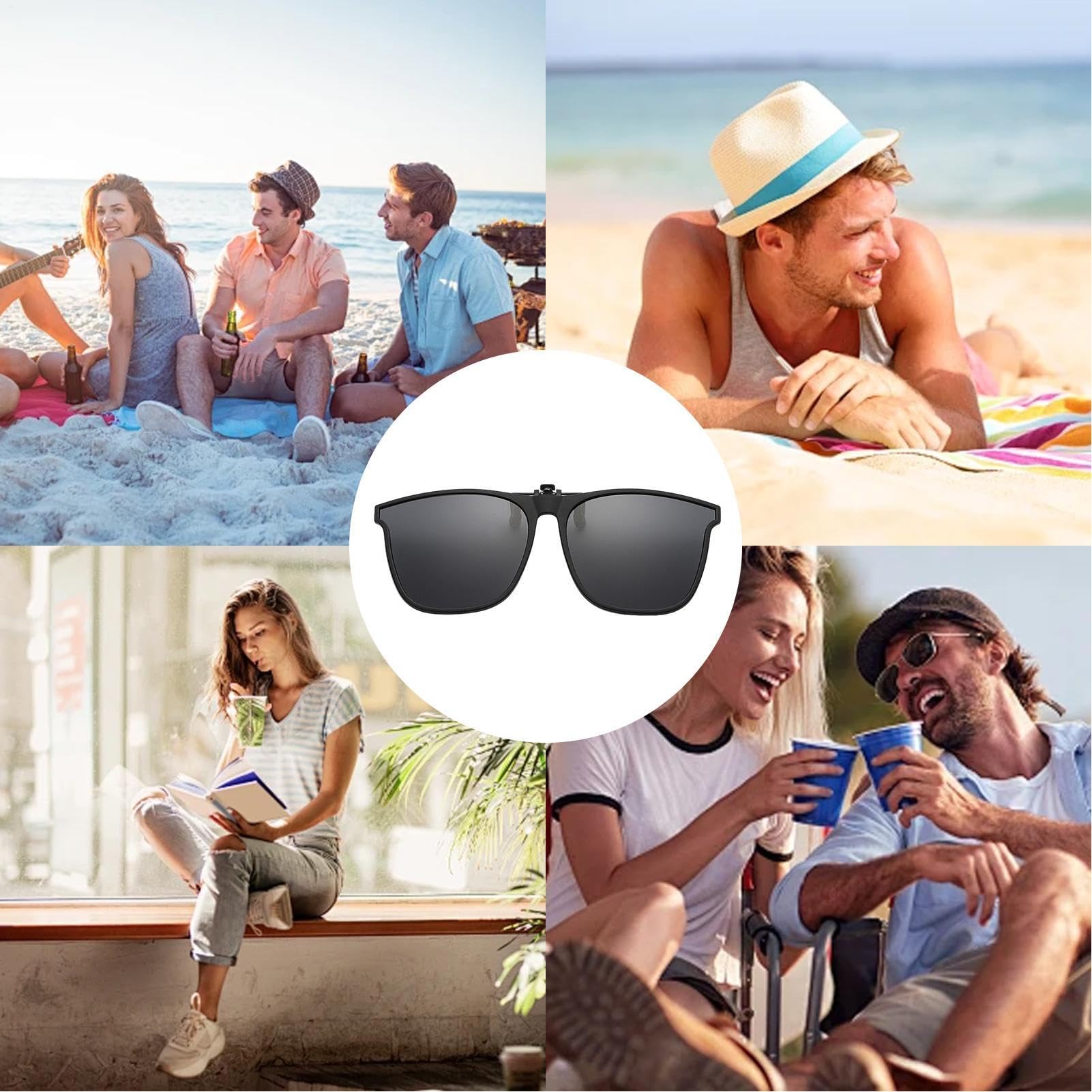 Lunettes Polarisées Rabattables À Clipser Protection UV Pour Pêche Conduite Voyages