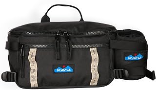 KAVU Washtucna Belt Bag Fanny Pack With Detachable Beverage Cooler - Raven