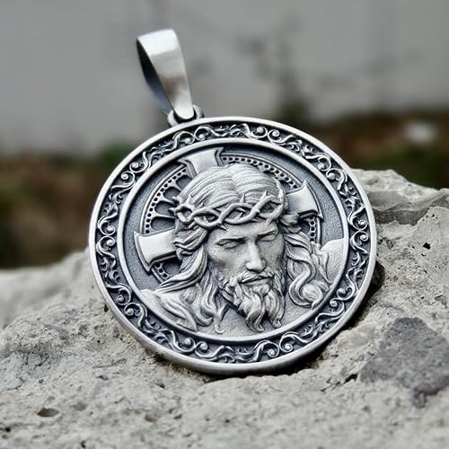 Miniatura 2 de Jesus Christ Pendant Sterling Silver 925 Religious Handmade Jewelry