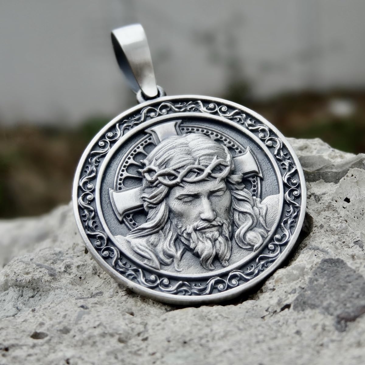 Jesus Anhänger Neu Sterling Silber 925 Religiös Echt Schmuck Handgefertigt Silverzone77