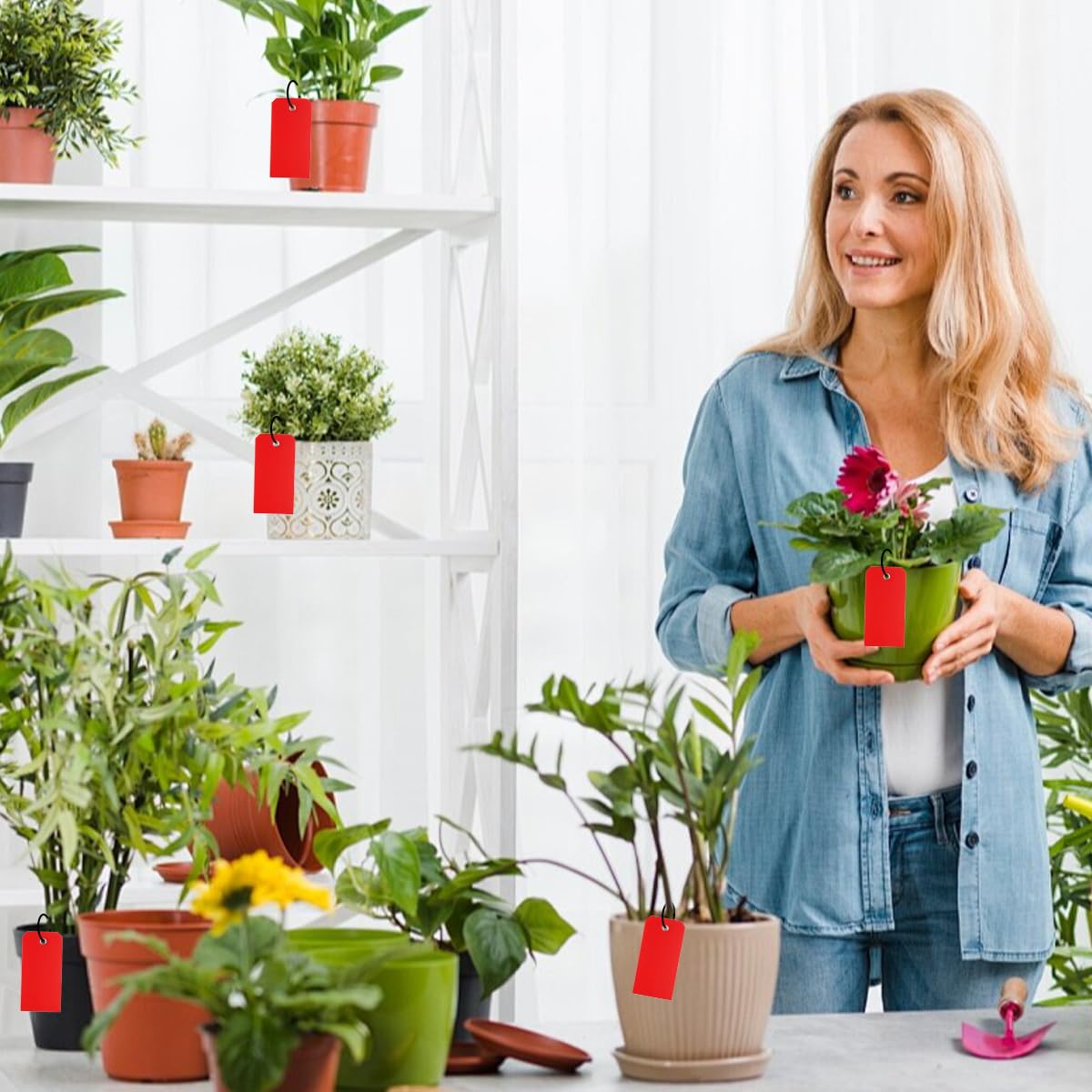 Étiquettes en Plastique Imperméables Vierges 12 x 6 cm Réutilisables, 100 Pièces pour Bagage et Expédition