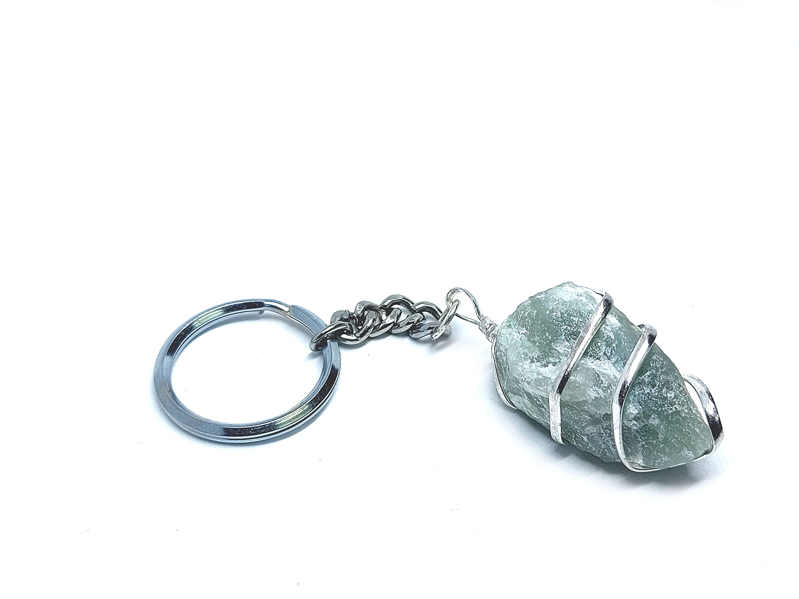 Natural Green Aventurine Raw Rough Crystal Key Chain Key Ring For Chakra And Reiki Healing-image-34