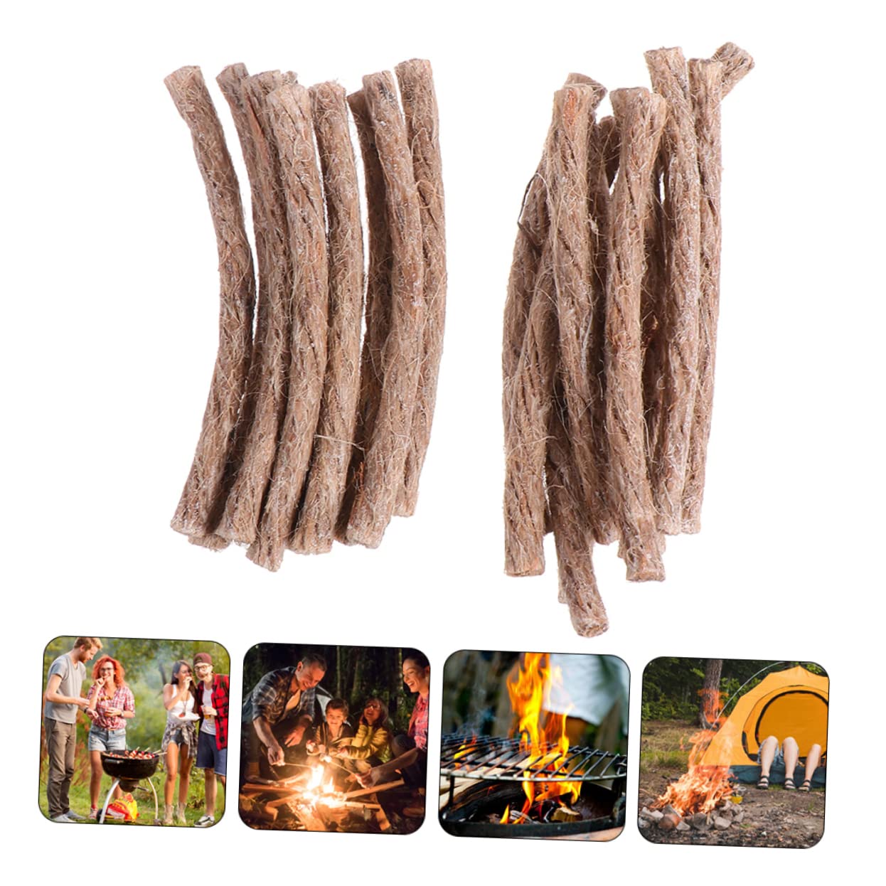 BRIGHTFUFU Camping Supplies Fire Starter 20pcs Beeswax Twine Rope Wick for Emergency