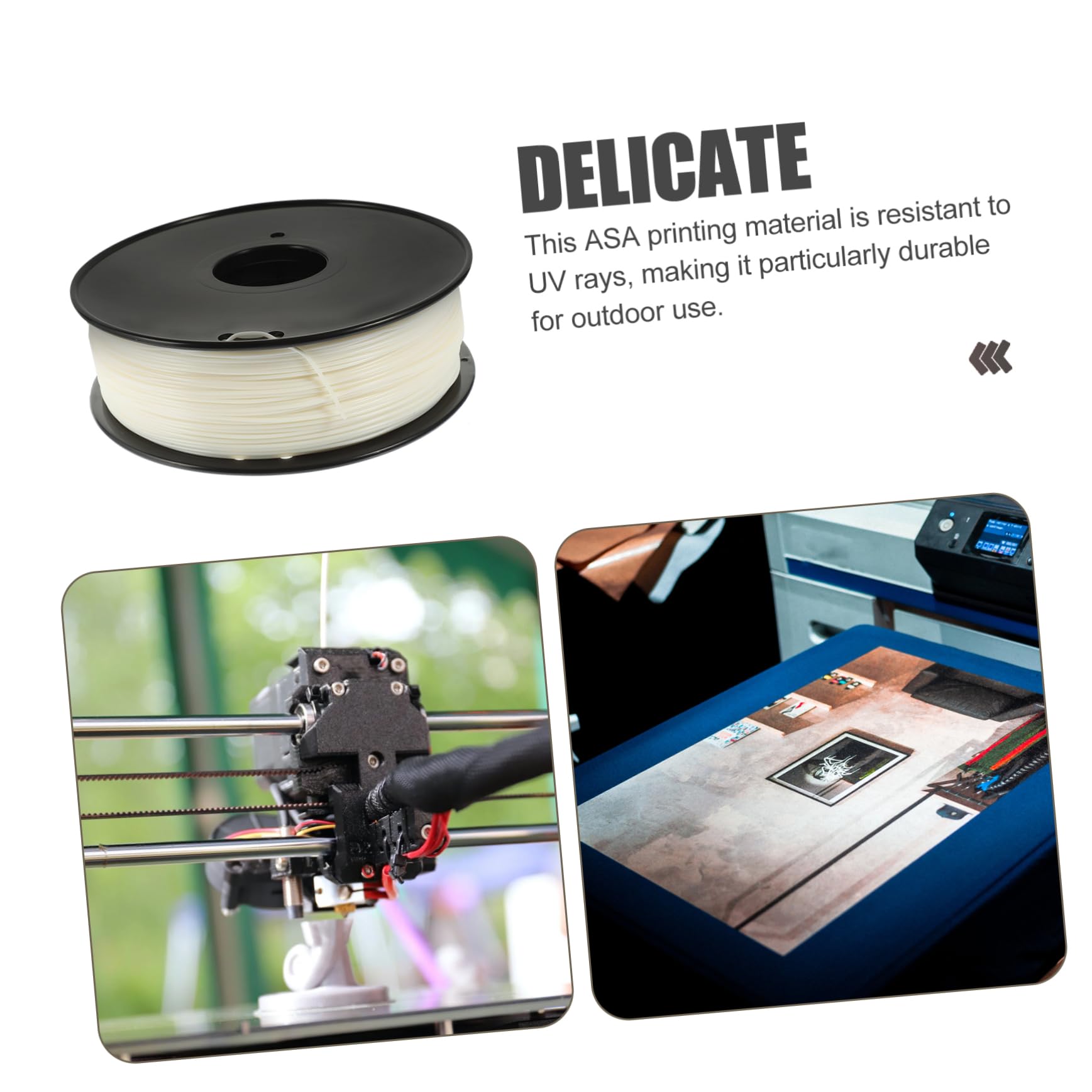 Filamento 3d Asa de 1, 75mm para Impresora 3d Blanco | Suministro de Impresión, Alta Dureza y Gran Tasa de Éxito, Formato para Trabajos de Fabricación Aditiva