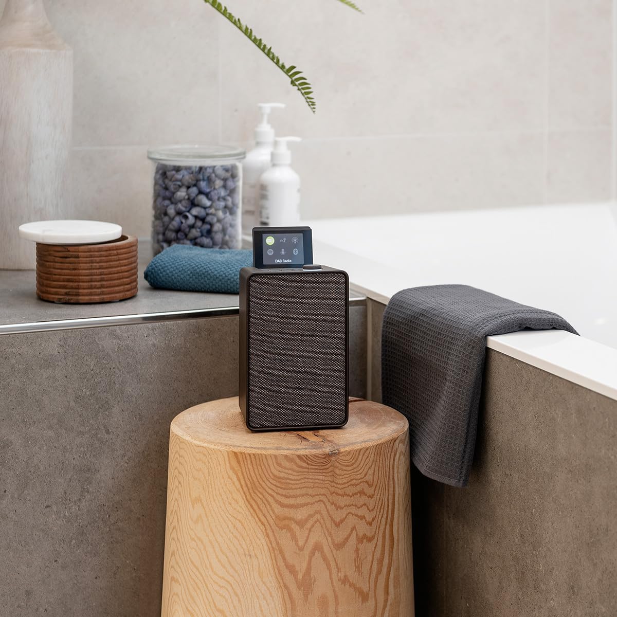 Pure Evoke Spot Système de Musique Compact pour la Maison (Radio Dab+/FM, Radio Internet, podcasts, Spotify Connect, Bluetooth et Puissance Audio de 20 Watts), Coffee Black