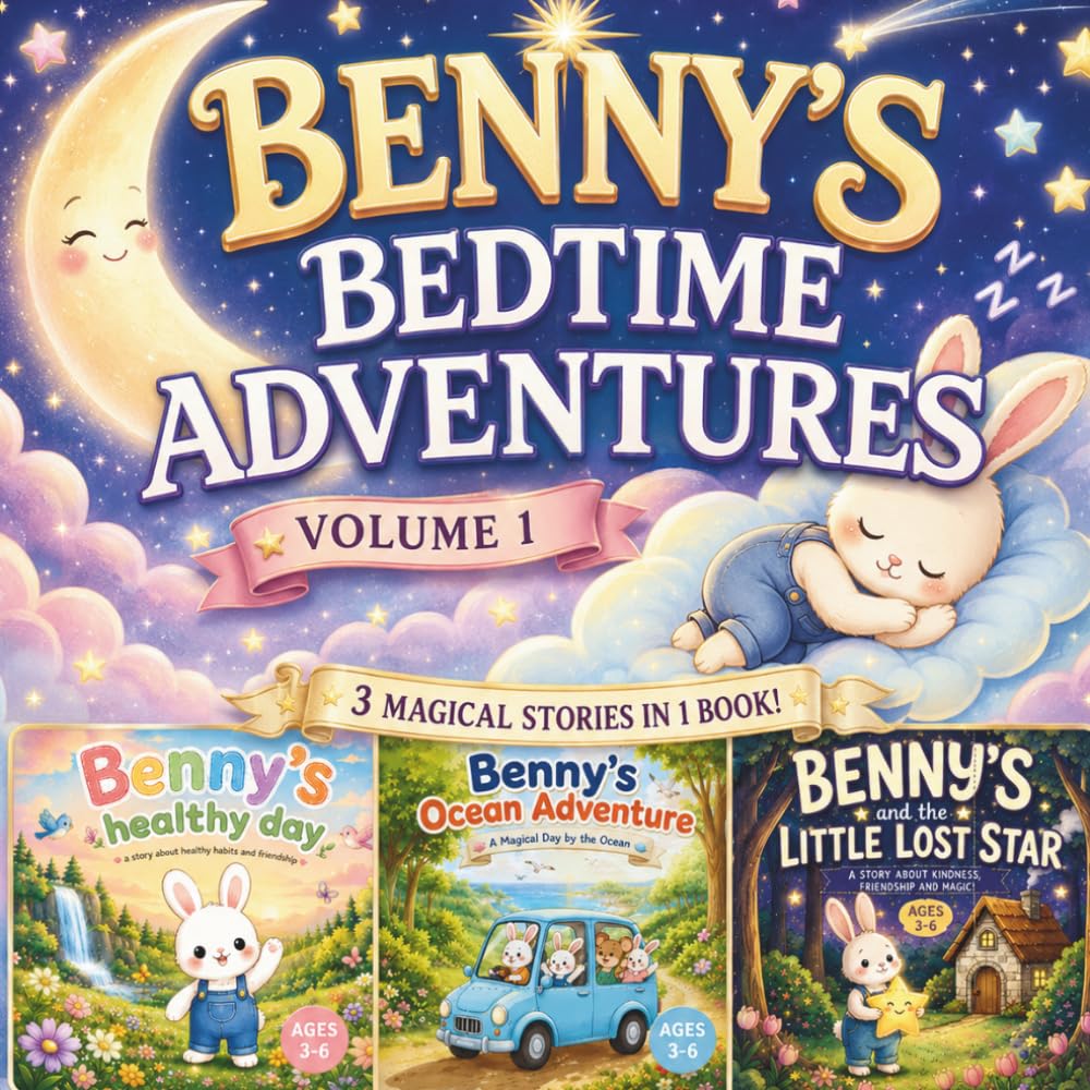 Benny's Bedtime Adventures : Volume 1: 3 Heartwarming Bedtime Stories About Friendship, Kindness, and Healthy Habits for Kids Ages 3–6