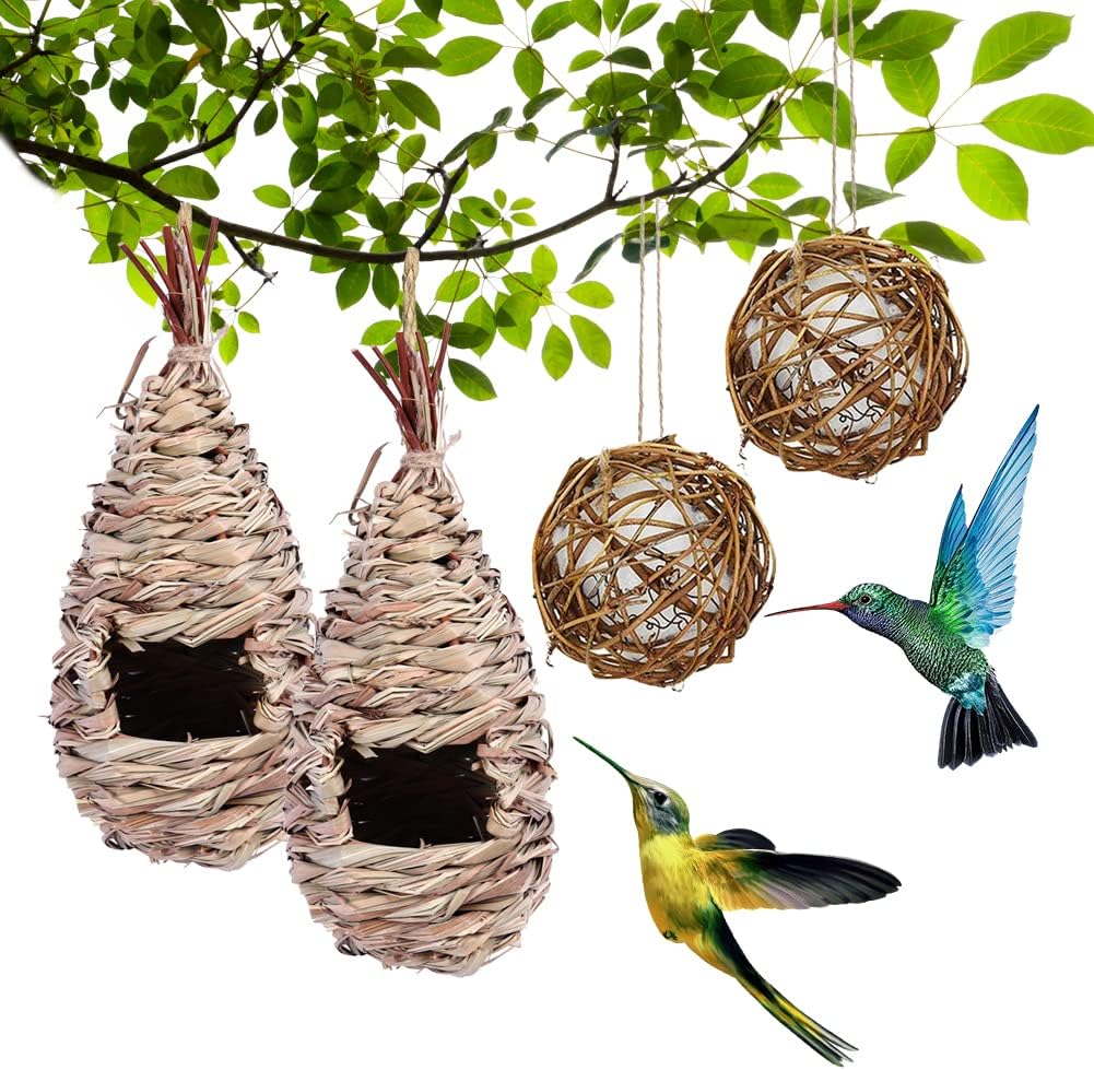 Hummingbird House for Outside Nesting, Natural Bird House Nesting