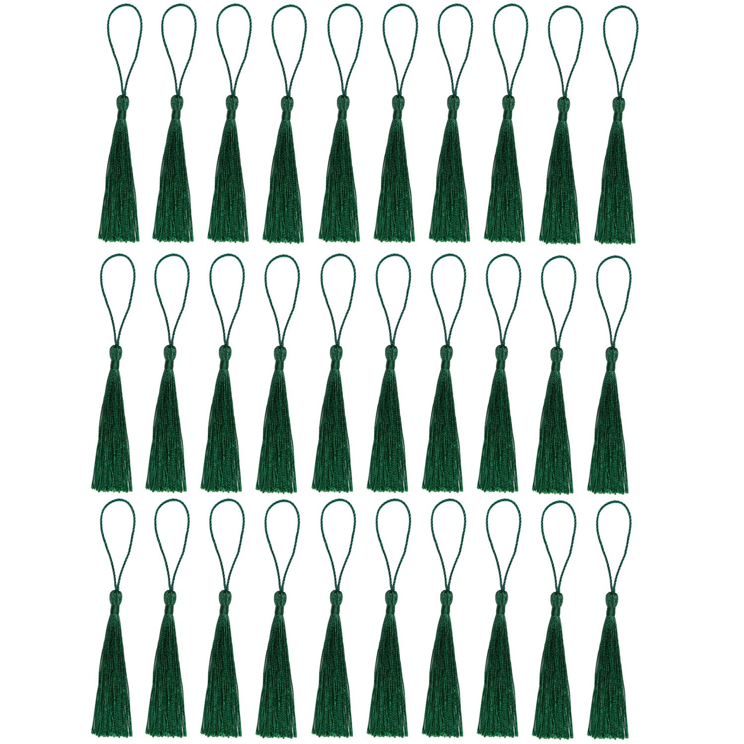 Amdonalo Blackishgreen 30 Pcs Handmade Bookmark Tassels - Silky Tassels For Resin Diy Craft Supplies And Home Decor (Blackish Green)