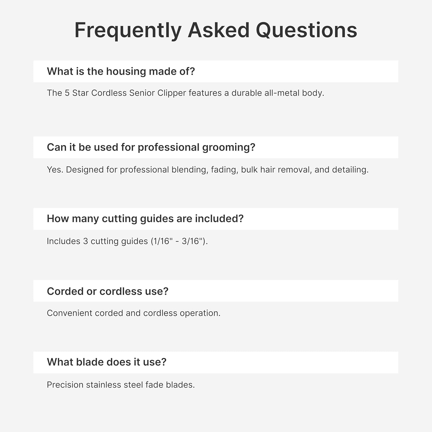 Wahl Professional 5 Star Cordless Senior Clipper, Precision Fade Blades, Metal Housing, 80-Minute Run Time