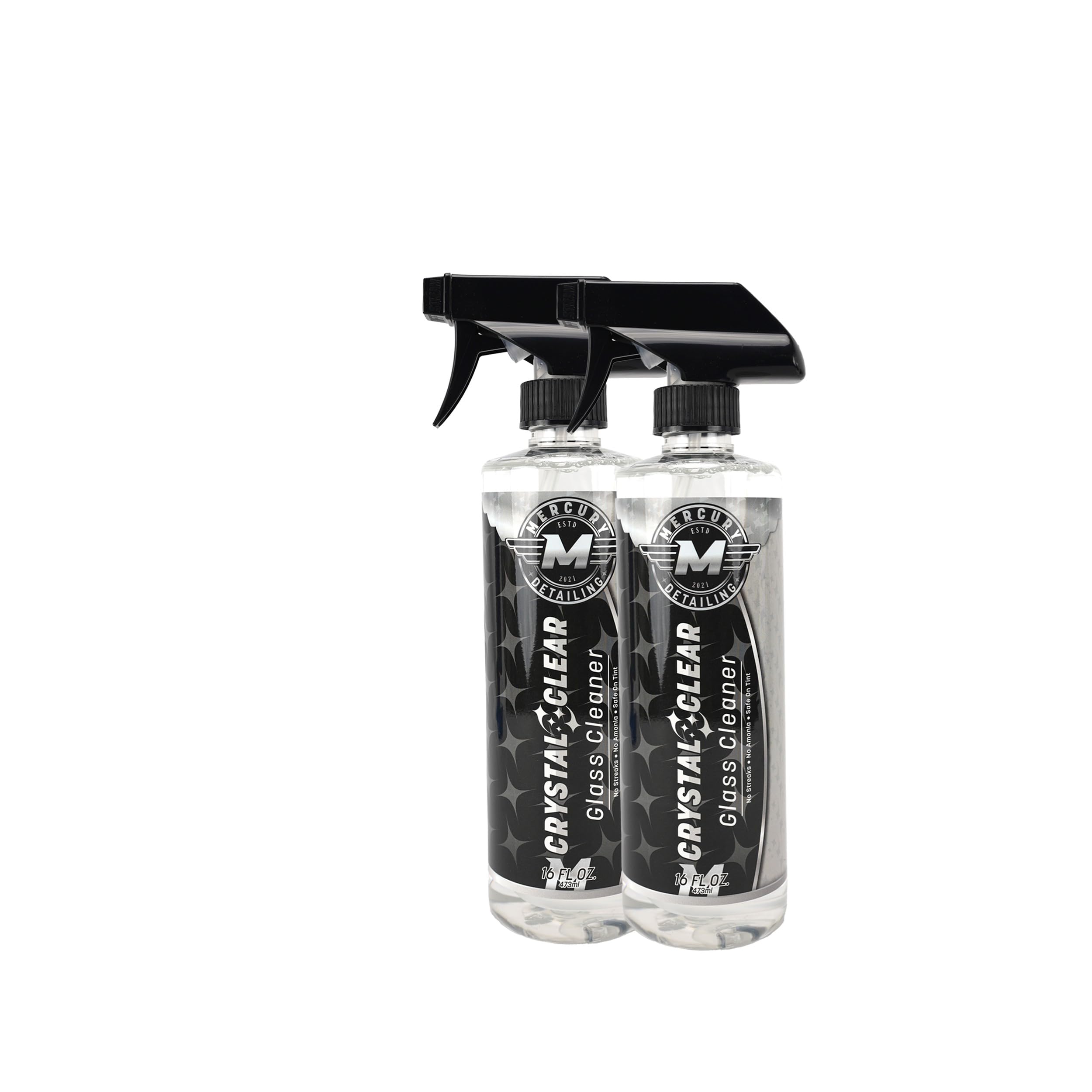 Crystal Clear Auto Glass Cleaner Spray – 16 oz (Pack of 2) | Streak-Free & Ammonia-Free | Interior & Exterior Car Window Cleaner | Safe on Tint |