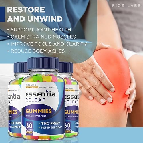 Miniatura 6 de Essentia Releaf Gomitas, suplemento dietético, fórmula extra fuerte para un bienestar total y completo (60 gomitas)