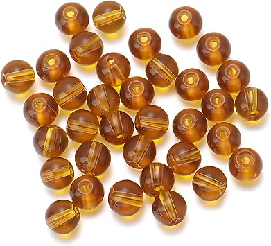 470+ PCS Round Crystal Glass Beads for DIY Craft Projects (Brown), Glass Spacer Loose Beads for Crafts Charms Pendants Presents 4/6/8/10/12mm