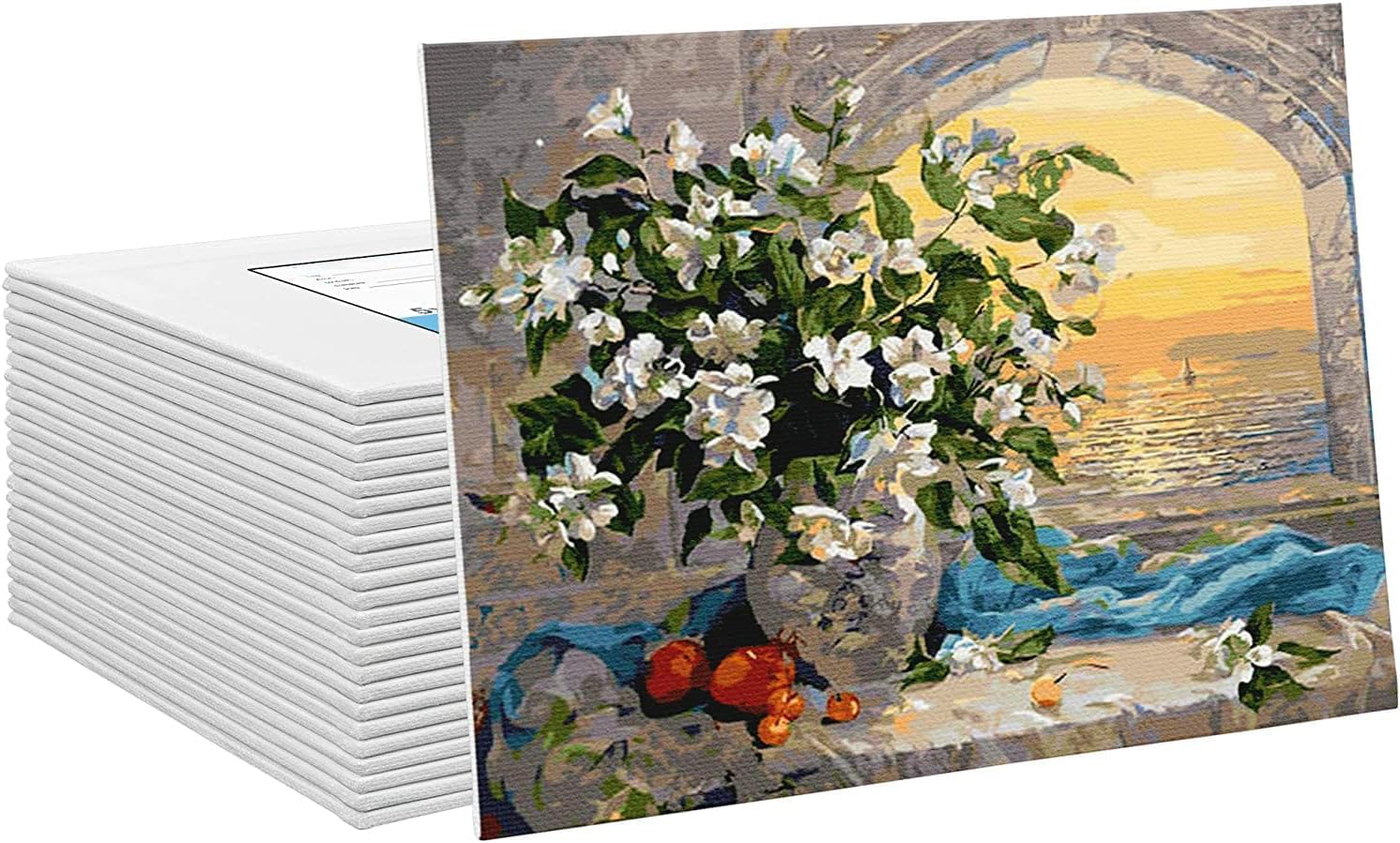 SYOSI Painting Canvas Panel Boards Art Canvas, Mini Canvases,Primed Canvas Panels, 100% Cotton, Acid Free,Professional Quality Artist Canvas Board for Hobby Painters, Students & Kids 24 Pack