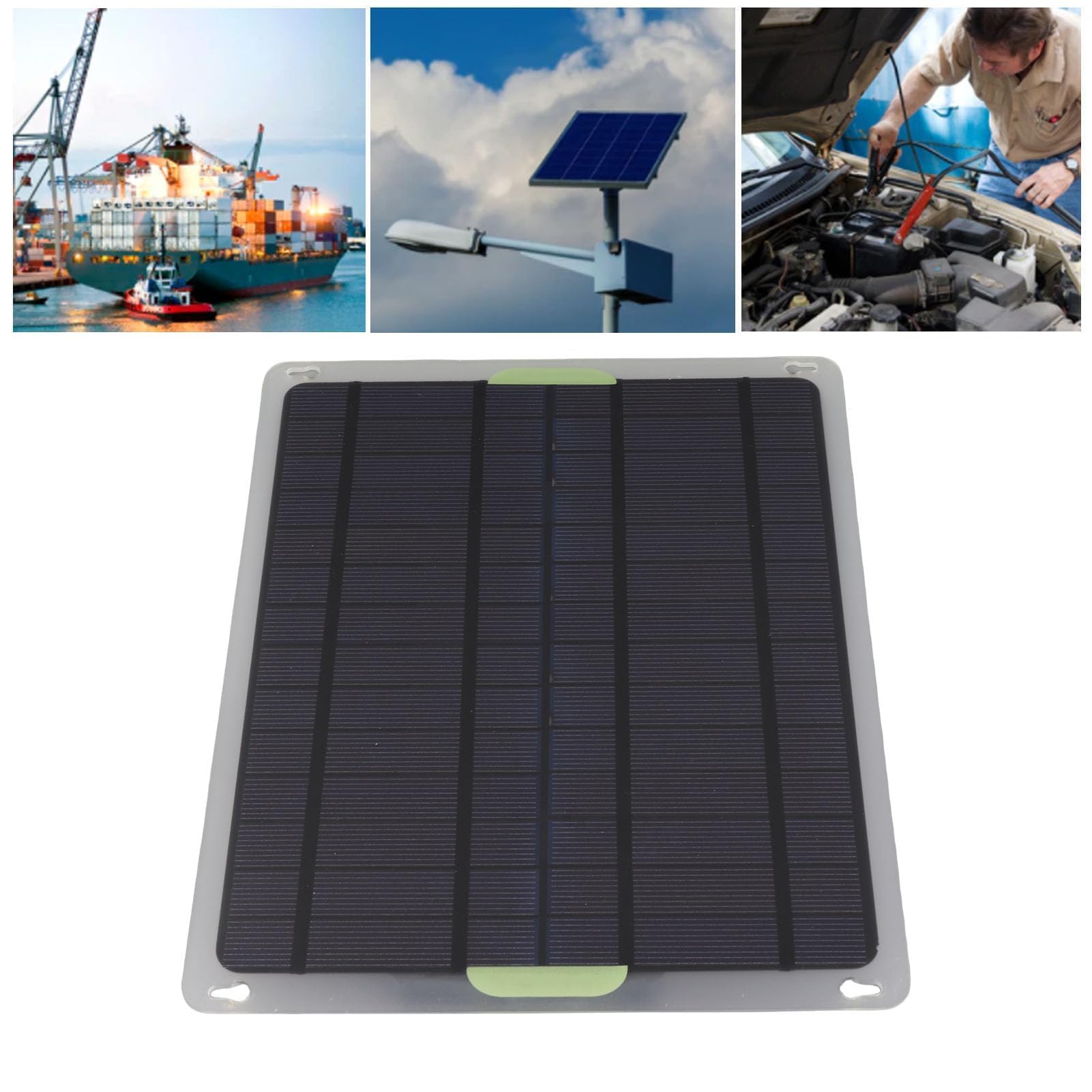 Kit Pannello Solare 20W 12V, Pannello di Ricarica Solare Pannello Solare Caricabatteria per Auto Manutentore del Caricatore di Mantenimento per Auto Barca Moto Automotive RV Home Off Grid System