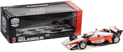 Miniatura 2 de Dallara IndyCar #3 McLaughlin Odyssey Team Penske (configuración de campo de carretera) NTT IndyCar Series (2022) Modelo de automóvil fundido a