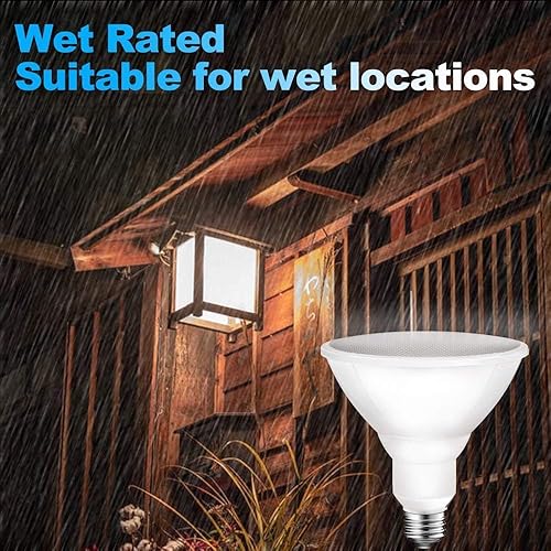 Miniatura 6 de Energetic PAR38 - Bombilla LED para exteriores, luz diurna de 5000 K, equivalente a 90 vatios (11 W), clasificación húmeda, 900 lm, base E26, no