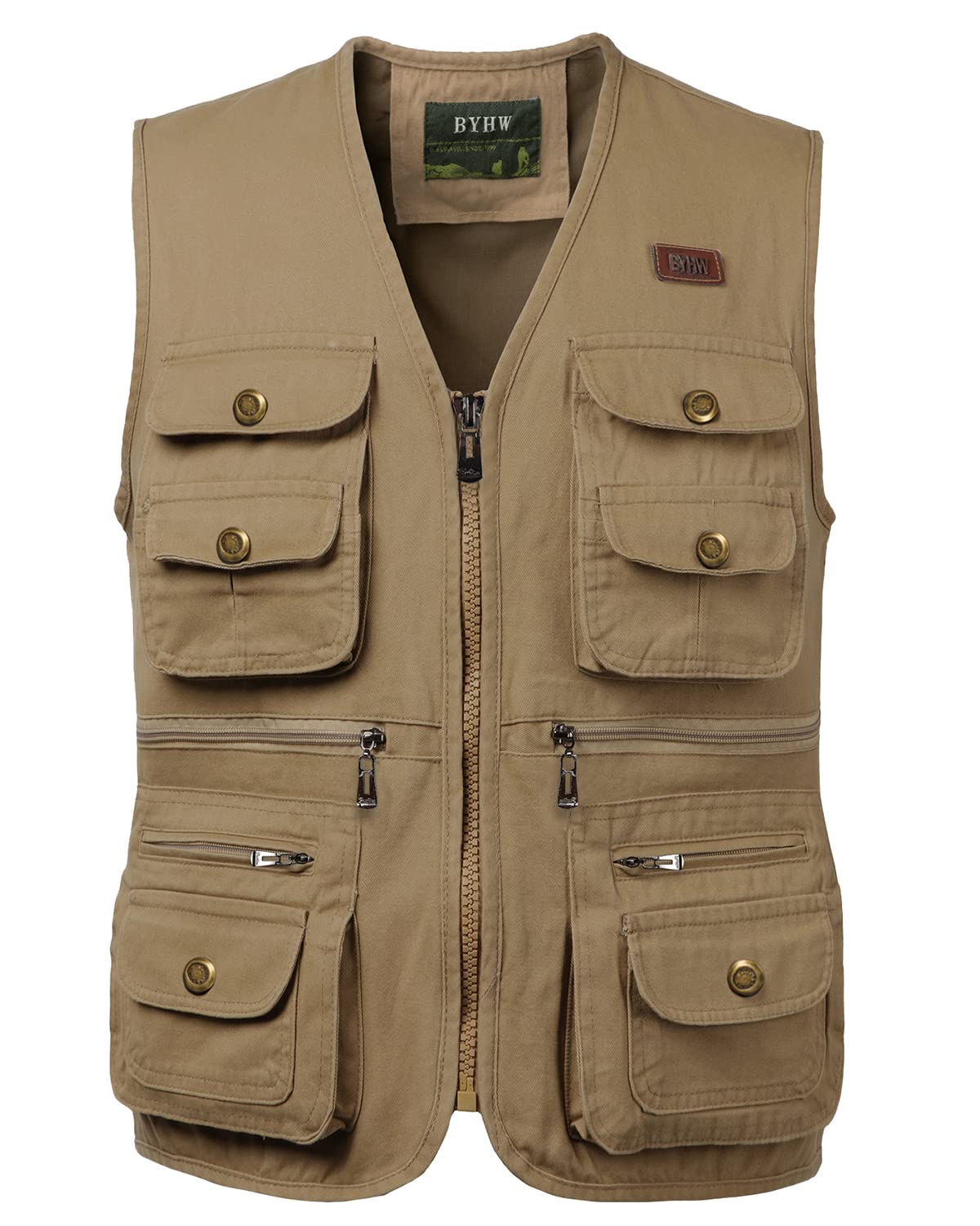 KTWOLENMen's Outdoor Vest Fishing Vest Work Utility Safari Travel Pockets Vest Photo Cargo Fly Summer Vest