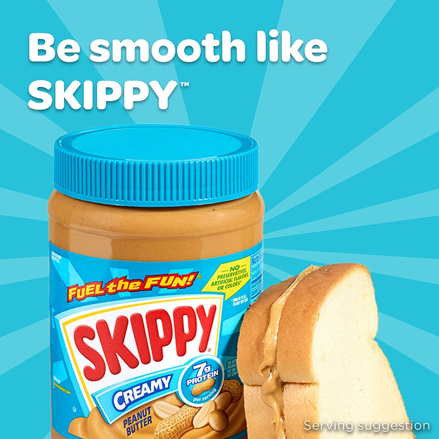 SKIPPY 2 x 340 g masło orzechowe "kremowe" masło orzechowe bez oleju palmowego bardzo gładkie i 91% orzeszki ziemne bez kawałków pyszne masło orzechowe o pełnym i kremowym smaku