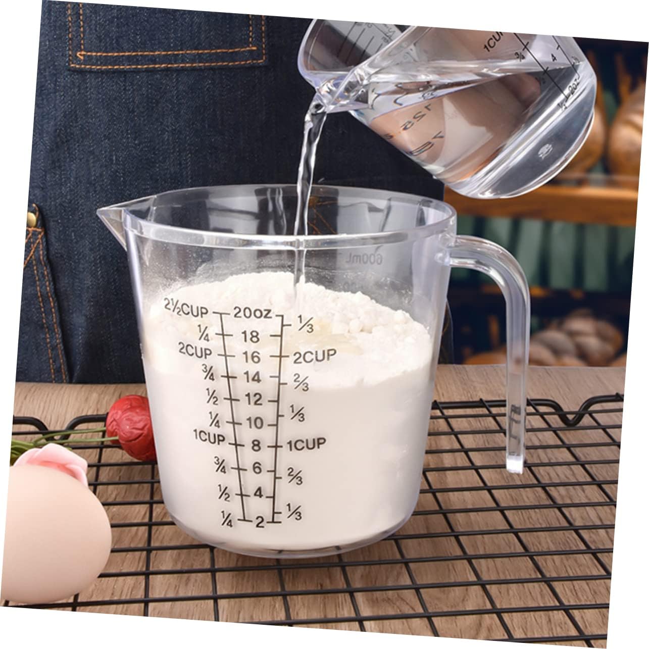20Pcs Measuring Cups and Spoons Set Liquid Measuring Tools with Easy to Read Scales for Accurate Baking and Cooking Measurements for Kitchen Use