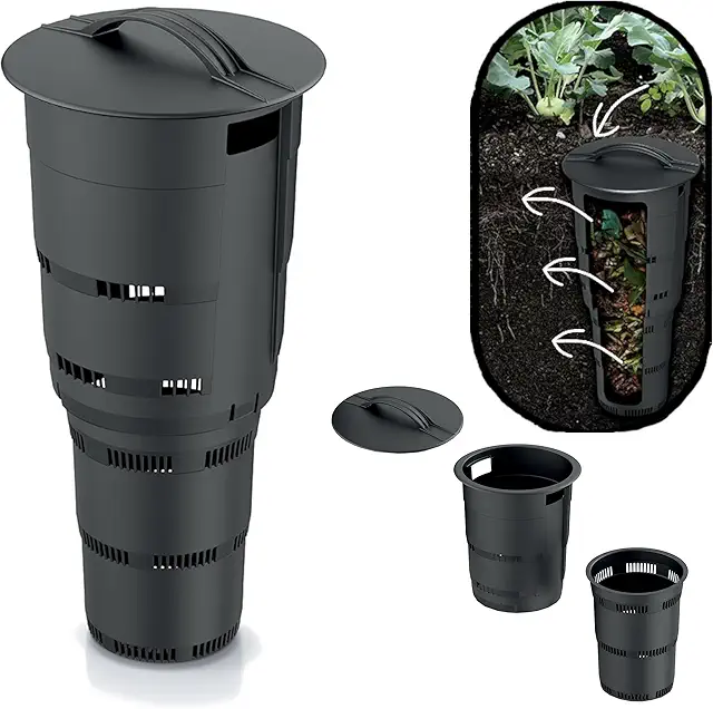 Composteur de jardin souterrain 11L Anthracite - Poubelle modulaire Bio