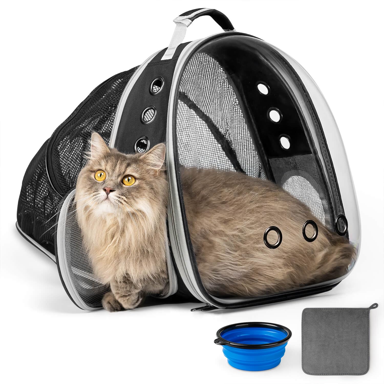 Chic Chats Accessoires Félinement Chic, Naturellement Miaou, Sac de Transport pour Chat, Sac de Transport pour Chien, Bulle Transparente, Caisse de Transport Chat, Sac a Dos Chat, Filet Respirant