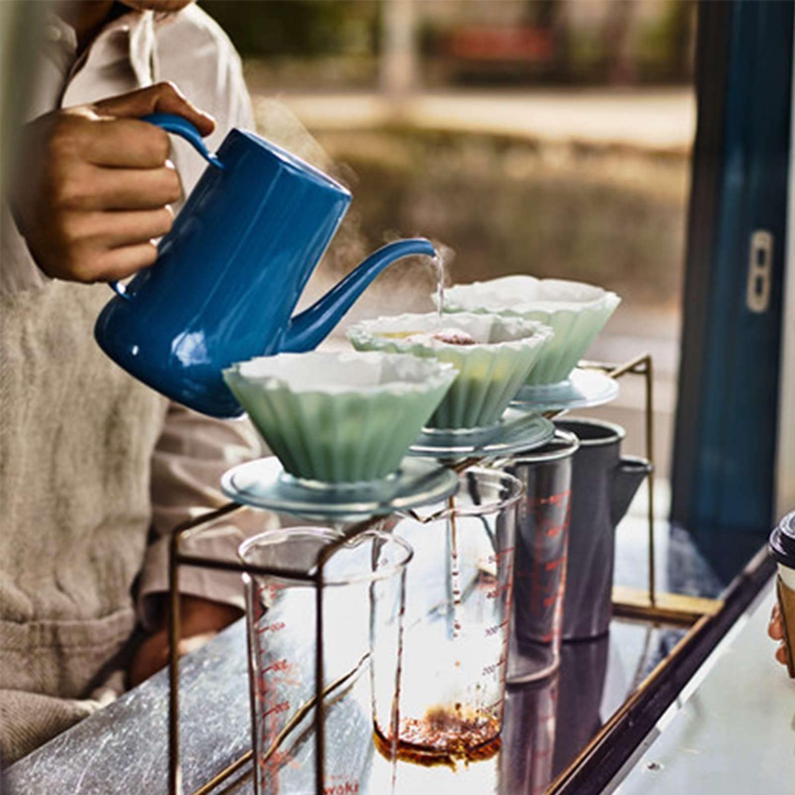 10 soportes para goteo de café, fácil de limpiar, de resina, soporte para filtro de café de resina transparente para cafetera