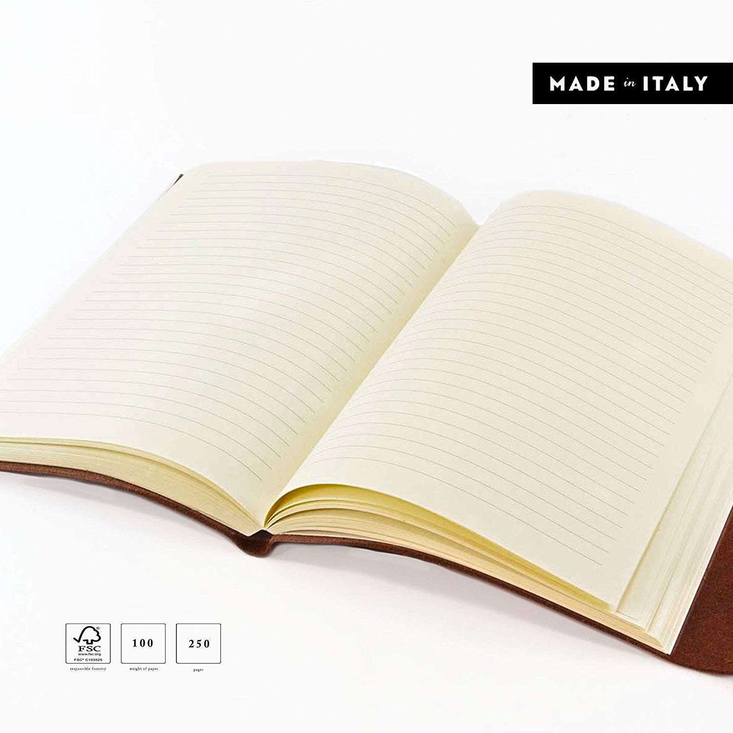 Belcraft Tivoli A4 Journal Intime/Carnet de Notes en cuir recyclé de fabrication artisanale Italienne, Cadeau Spécial, Journal de Voyage, Notebook A4 (21x30 cm) Bleu