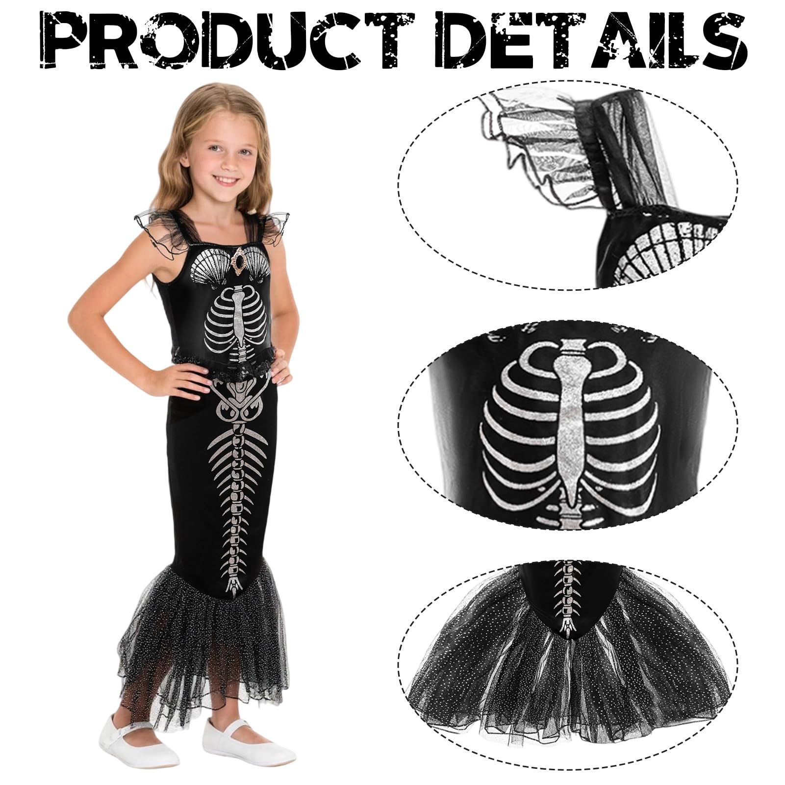 Harsever Halloween children's skeleton suit (Style A, 140) - Image 3
