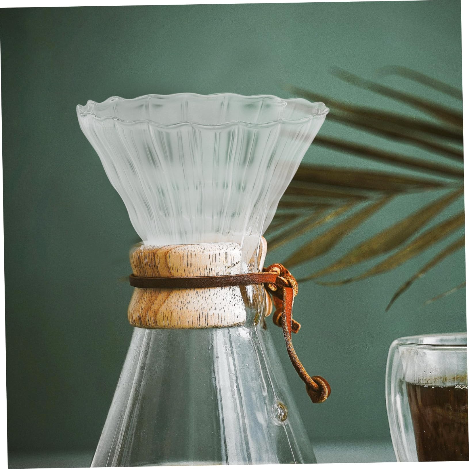 Tofficu Embudo De Vidrio Café Reutilizable Fabricante Filtros Verter Goteo De Café Filtro De Goteo Portavasos Accesorios De Café Embudo De Café 2 Piezas X 4