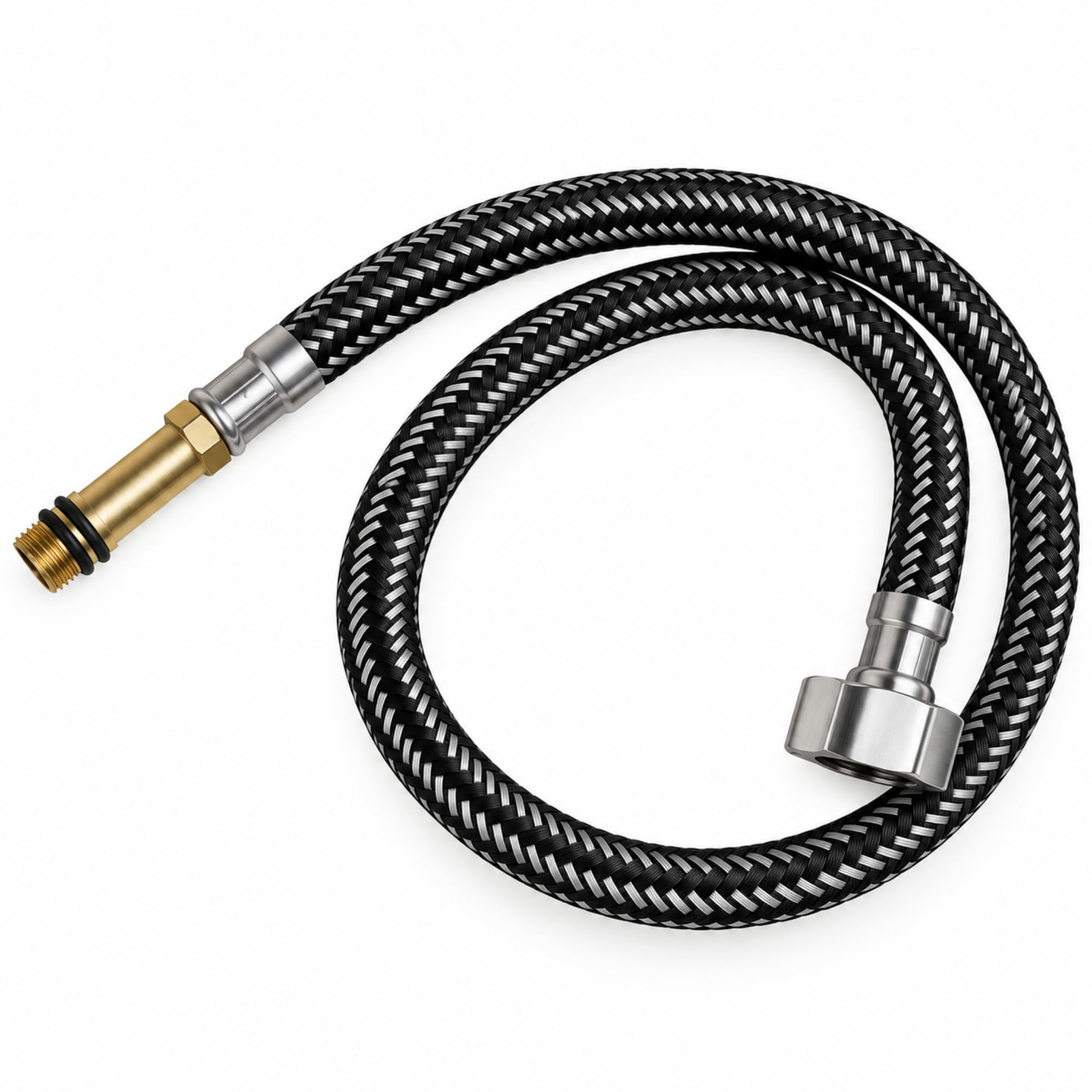 NEW WARE® Double Grip Stainless Steel Connection Pipe 18 Inch Pair for Basin Mixer Hot Cold Water Supply Hose Flexible Braided Connector for Kitchen Sink Bathroom Leak Proof Heavy Duty Durable Set