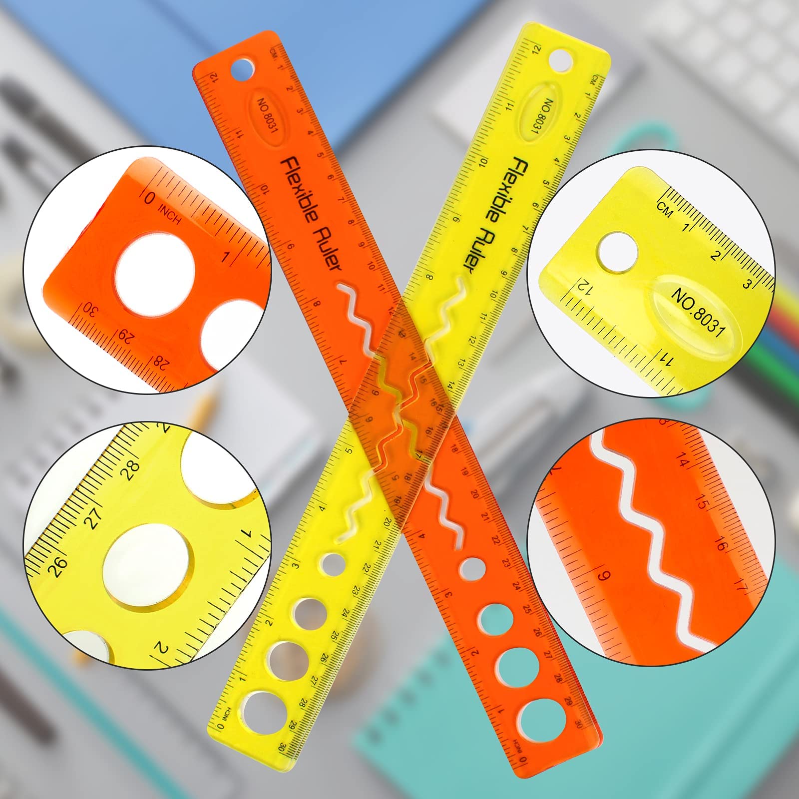 2 Flexible Lineale 15cm & 30cm - Faltbare Messwerkzeuge Für Schule & Büro