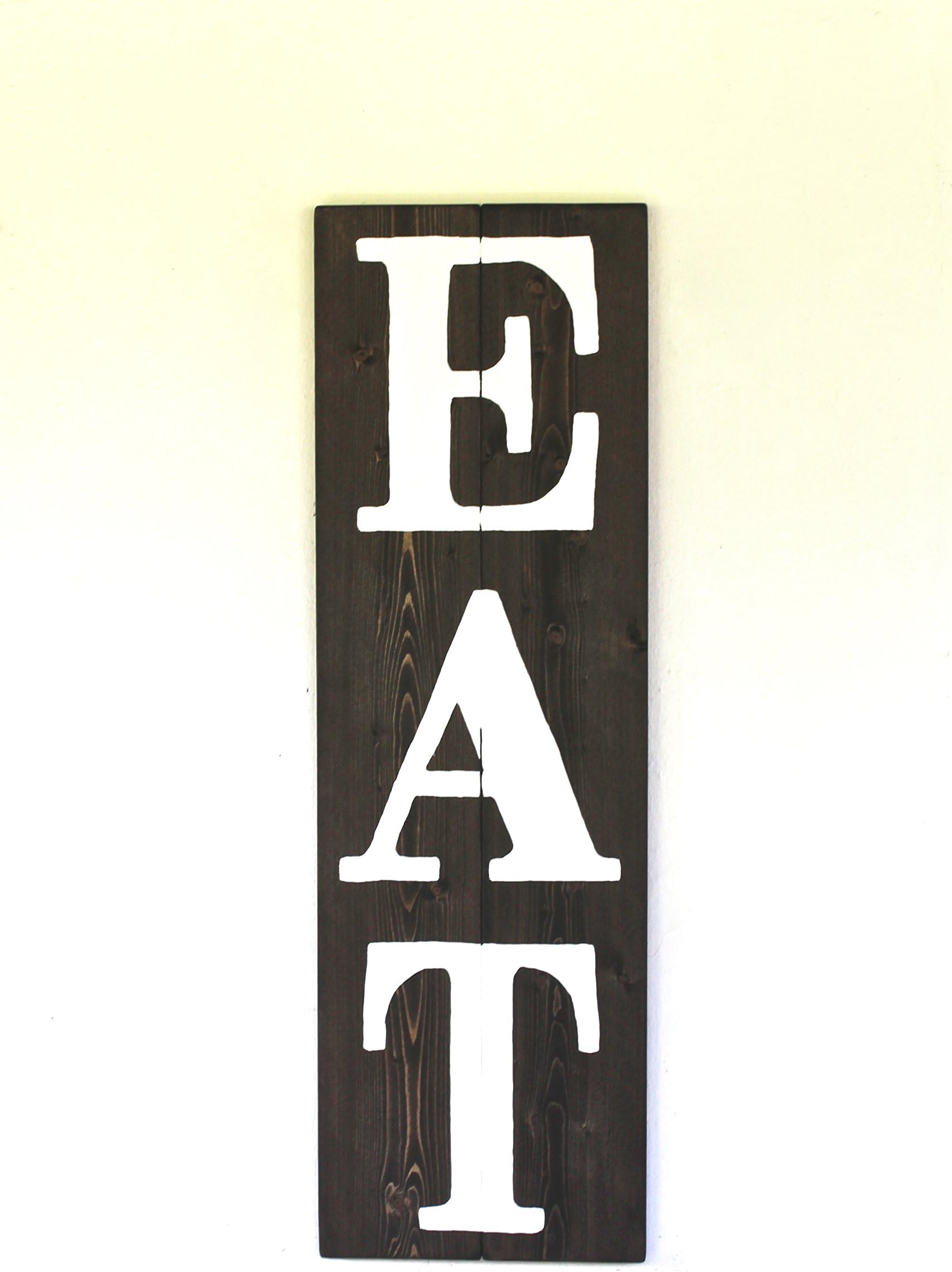 Large 3 Ft Handpainted EAT Kitchen Sign Rustic Wood Letters Wall Decor