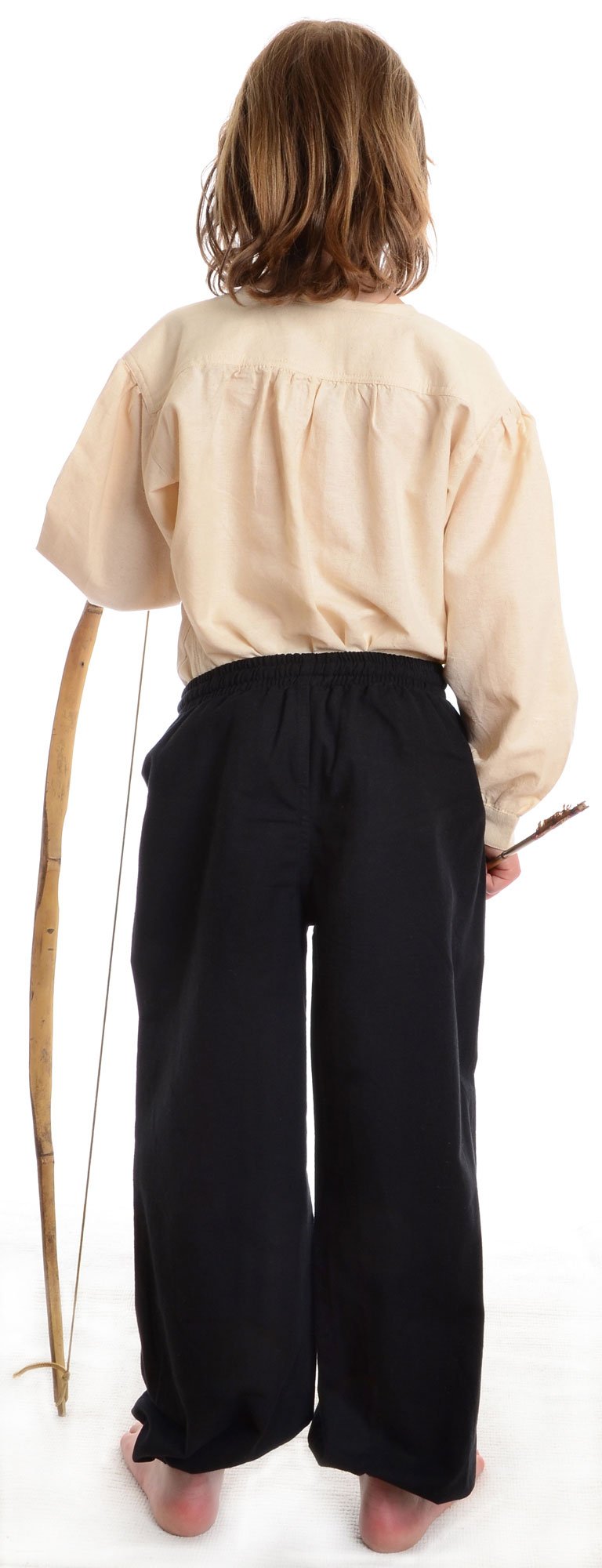 HEMAD Camicia Medievale con Lacci per Bambini in Cotone - Beige S-XXXL - Costume da Cavaliere