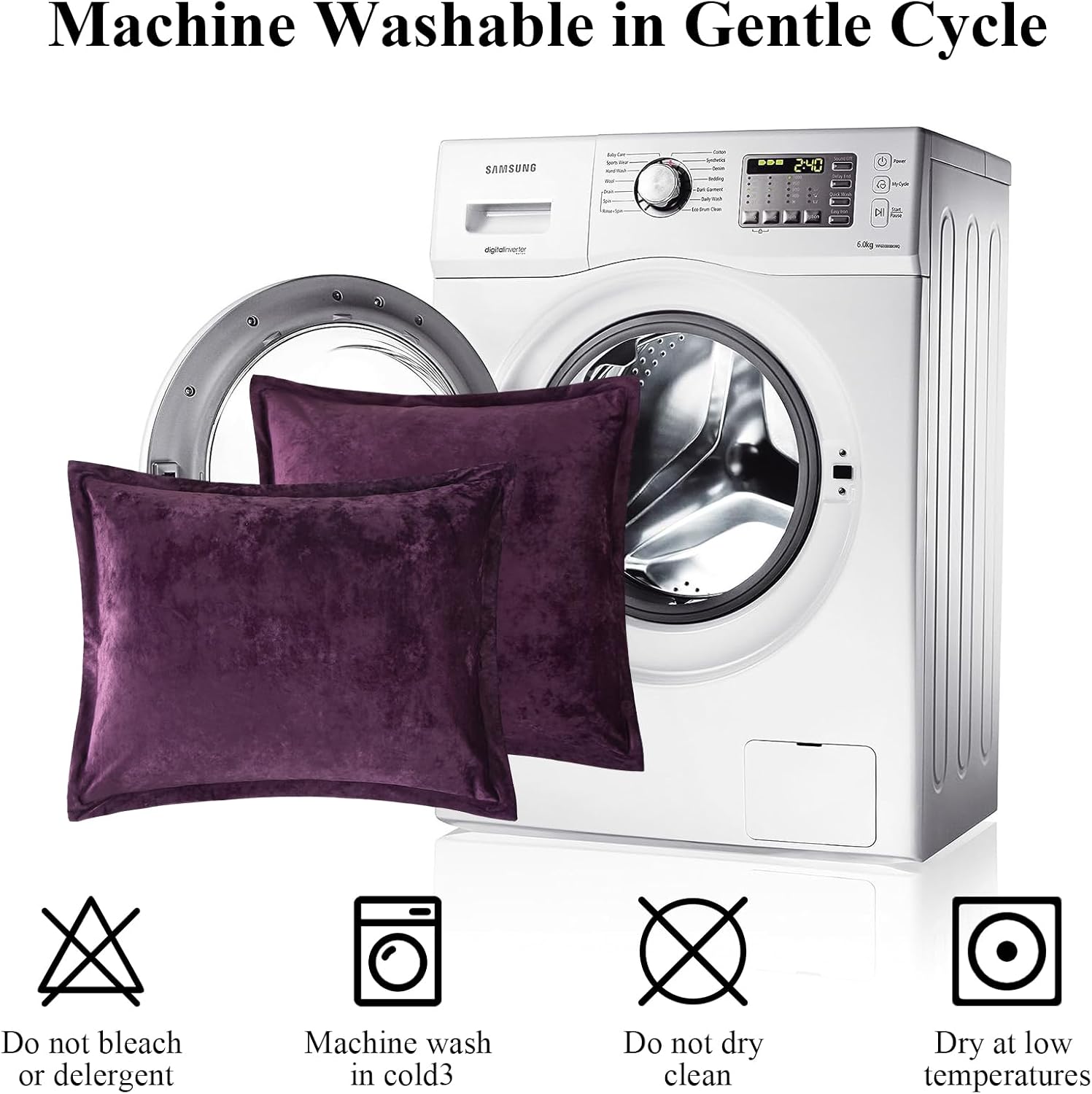 Ivellow Crushed Velvet Comforter Set Queen Purple Comforter Set 5pcs Ultra Soft Lightweight Breathable Bedding Set Luxury Cozy Flannel Comforter Queen Size (1 Comforter,2 Pillow Shams, 2 Euro Shams - Image 9