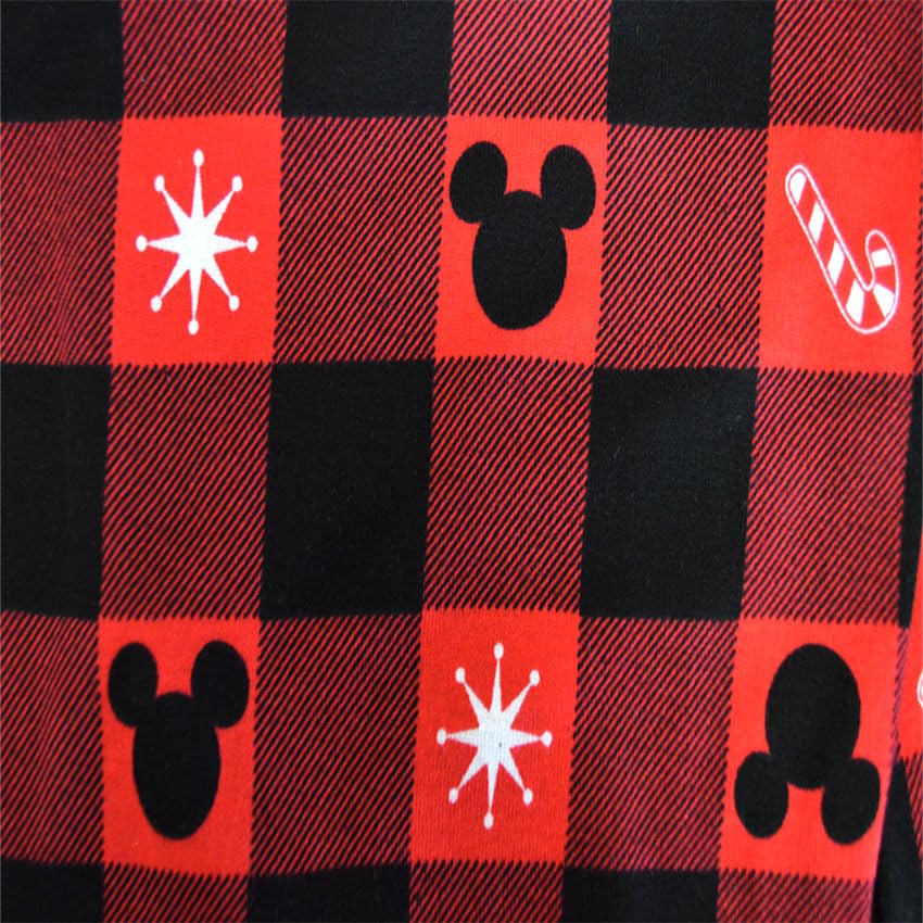 Briefly Stated Mens Disney Mickey Ears and Candy Canes Cotton Buffalo Plaid Pajama3