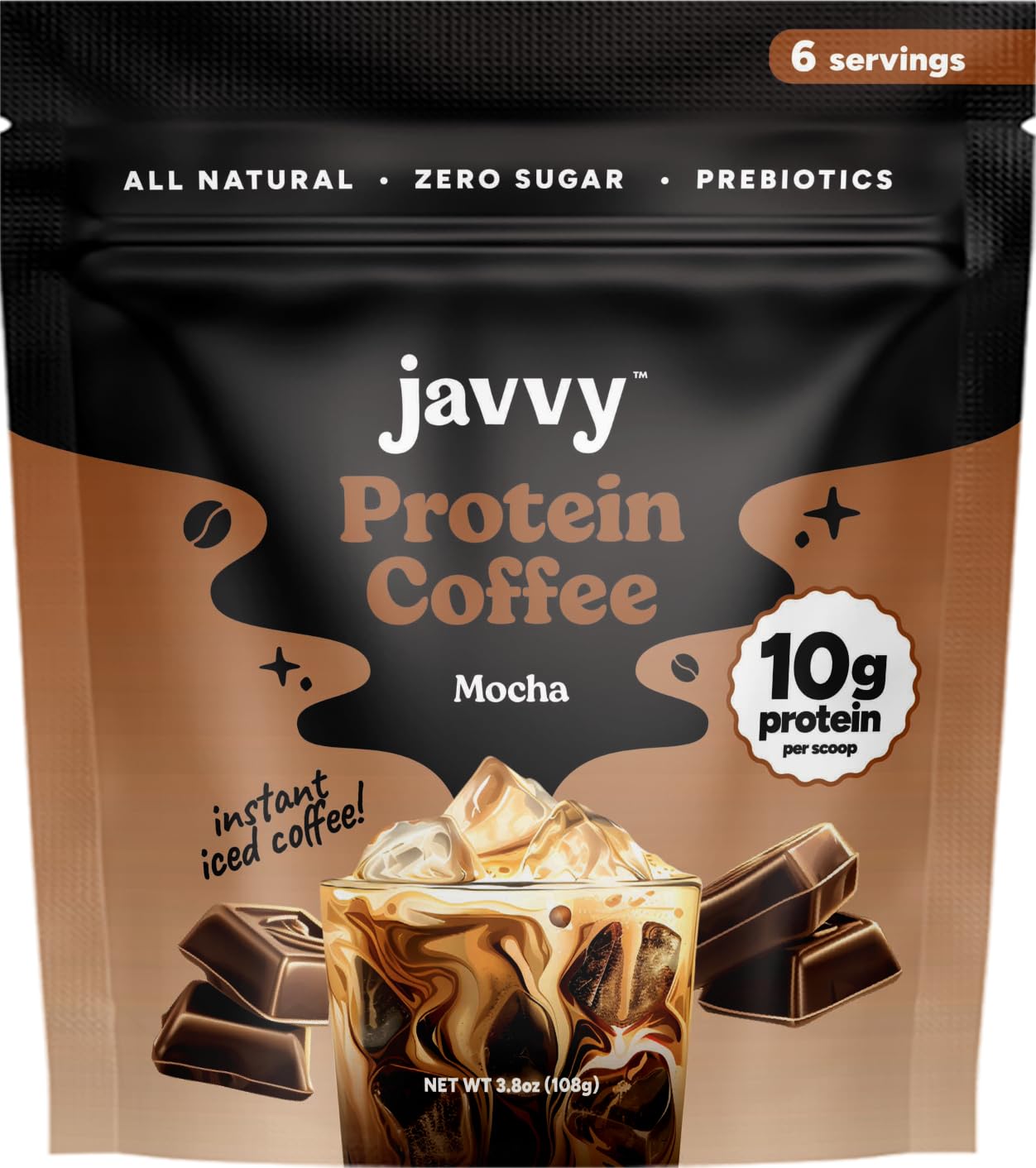 Javvy Mocha Protein Coffee - Premium Whey Protein & Instant Iced