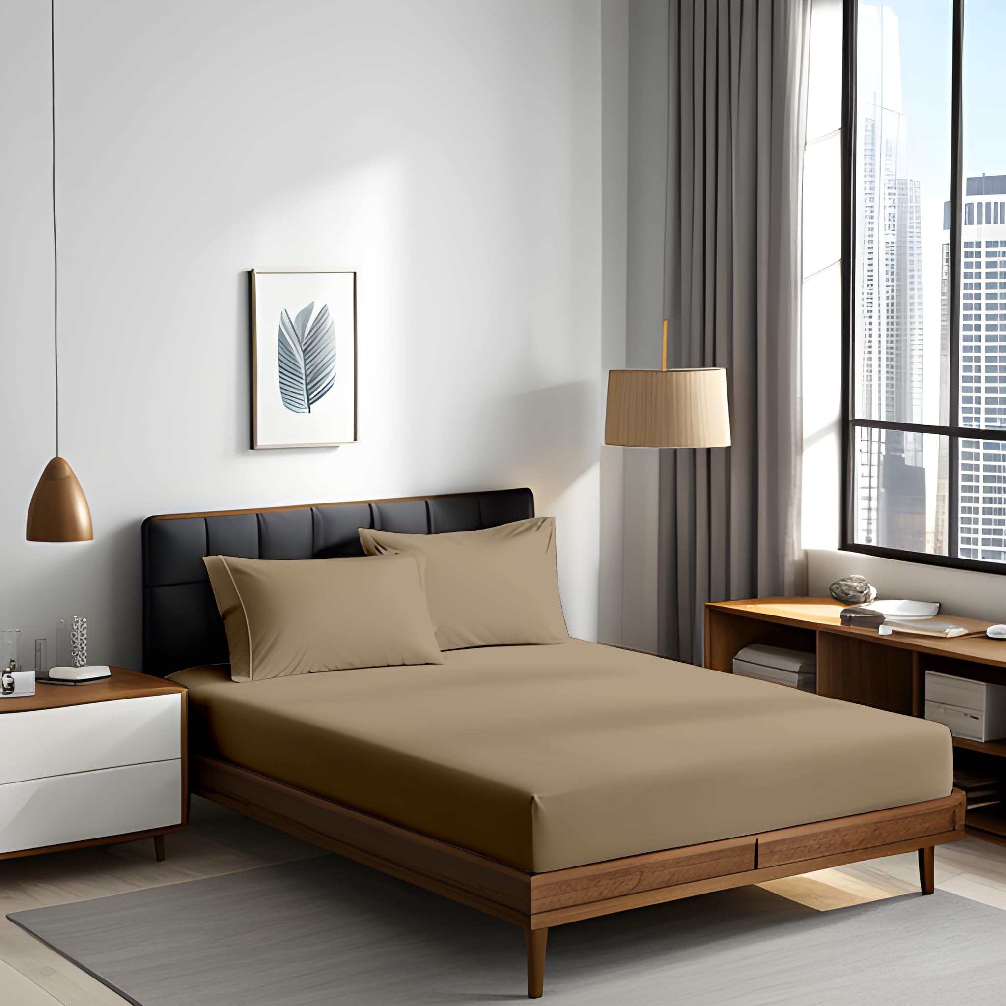 bien LIVING Luxury Flat Bedsheet Single Size, Soft & Smooth, 100% Cotton 200 TC, Anti-Bacterial N9 Pure Silver Finish, (