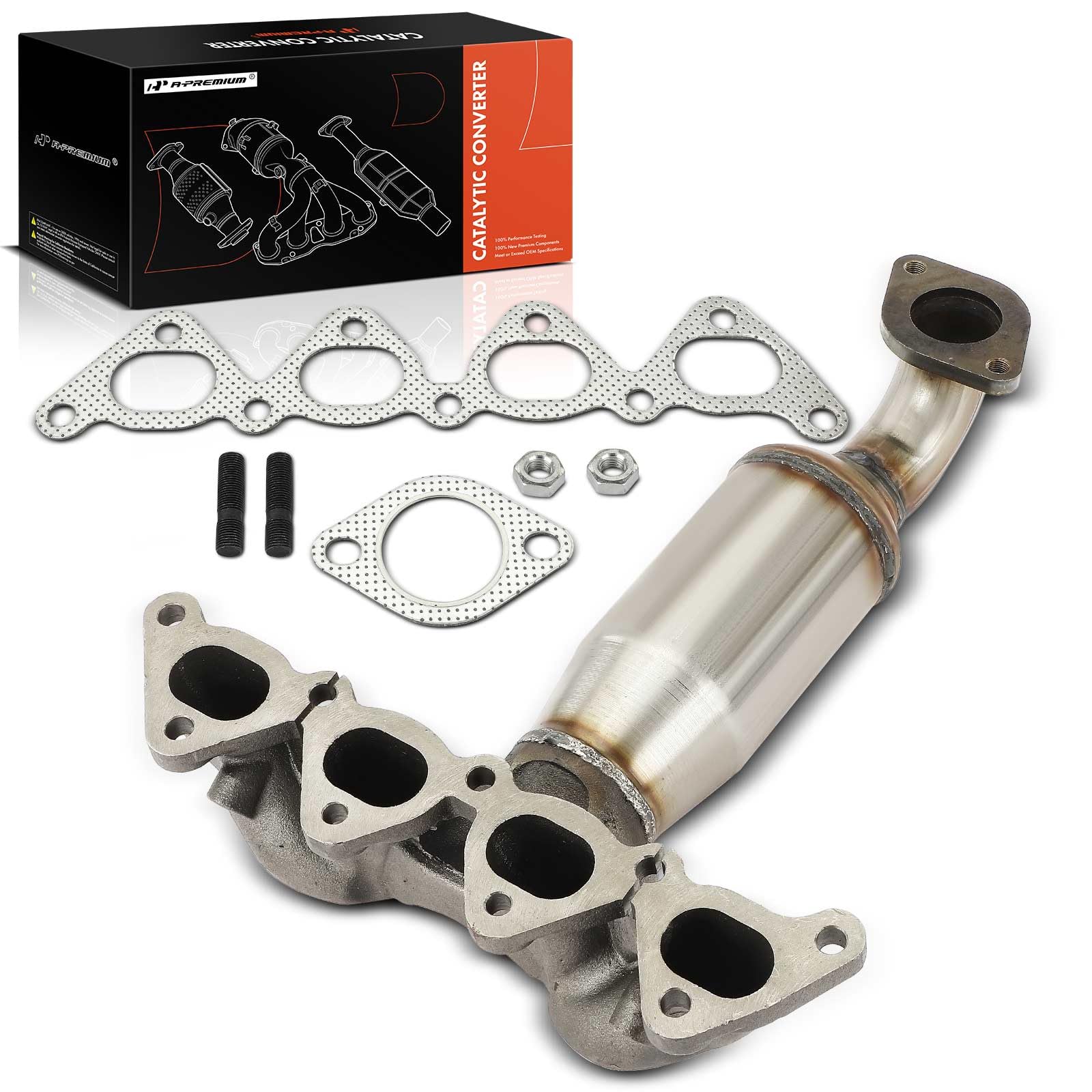A-Premium Exhaust Manifold Catalytic Converter Kit Direct-Fit Compatible with Hyundai Elantra 2004-2006/2008-2012 & Kia Spectra 2004-2009, Spectra5 2005-2009, 2.0L, EPA Compliant
