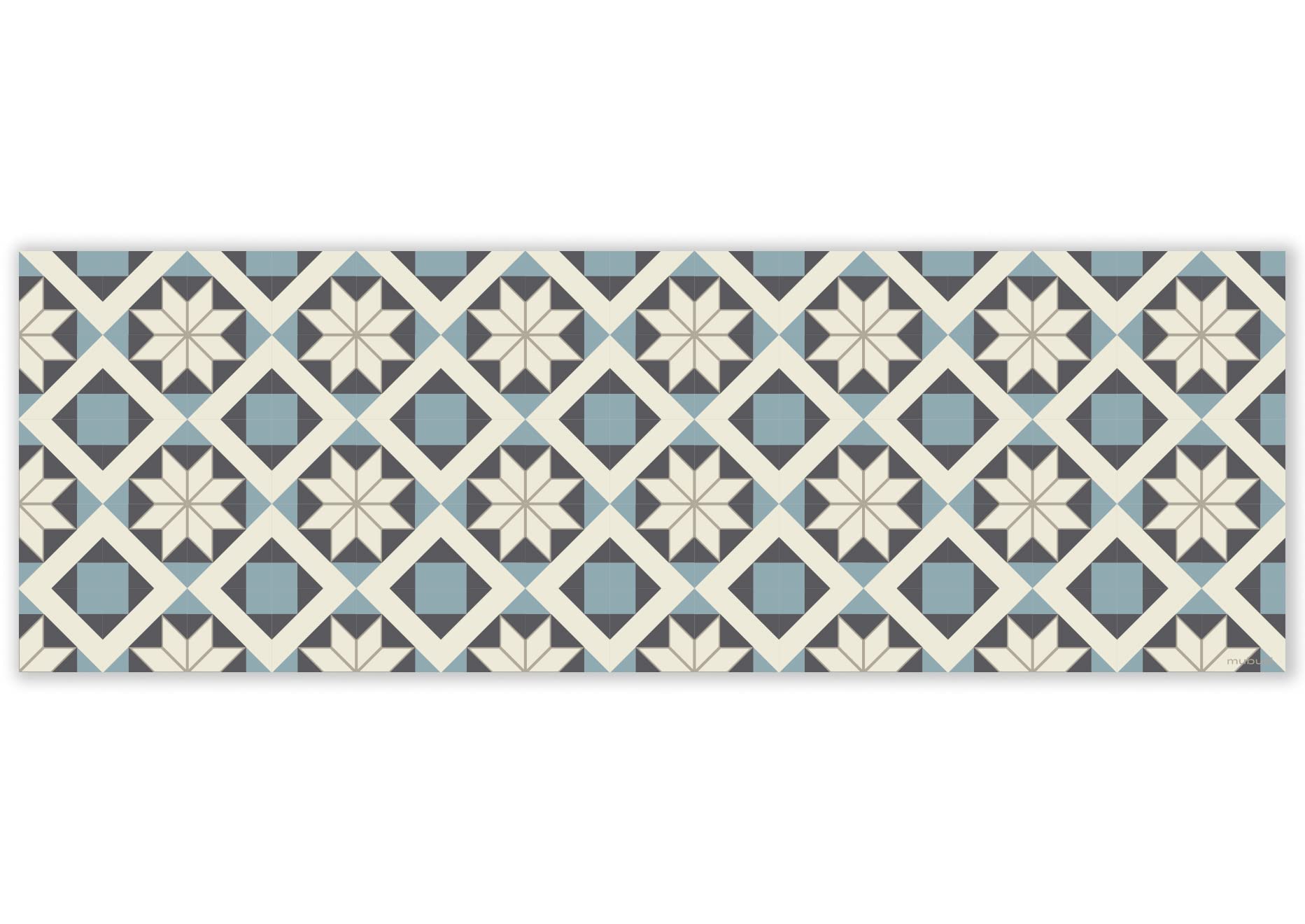 mubusi Alfombra Vinílica Cocina Salón - Varios Tamaños - (Sur Azul 60x180 cm)